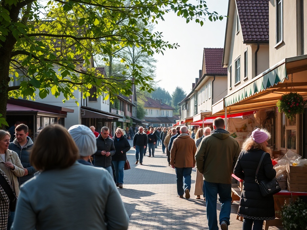 Uroczysty park miejski w Rejowcu Fabrycznym podczas majówki, z zielonymi drzewami i ścieżkami spacerowymi.